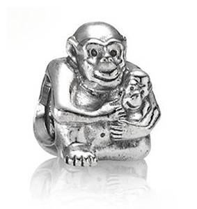 Pandora Silver Mom And Baby Monkey Charm actual image