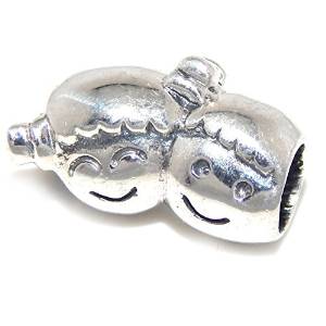 Pandora Smiling Boy and Girl Face With Pigtails Charm actual image