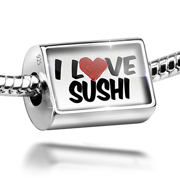 Pandora Sterling Silver I Love Sushi Charm actual image