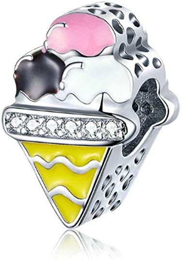 Pandora Strawberry Ice Cream Cone Crystals Charm actual image