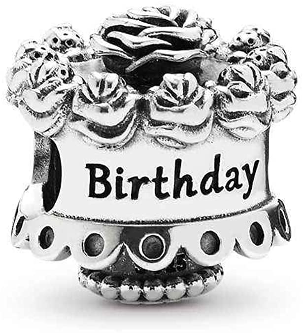 Pandora Style Happy Birthday Cake Charm