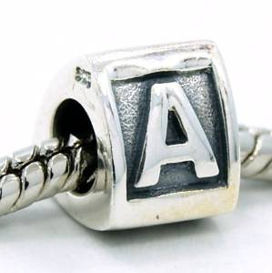 Pandora Triangle Shape Alphabet Letter M Silver Charm actual image
