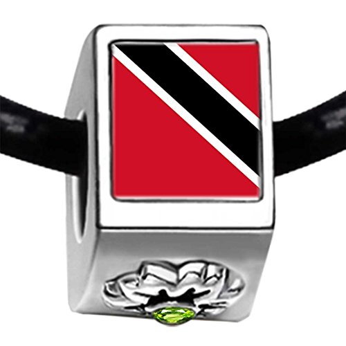 Pandora Trinidad And Tobago Flag August Birthstone Photo Flower Charm actual image