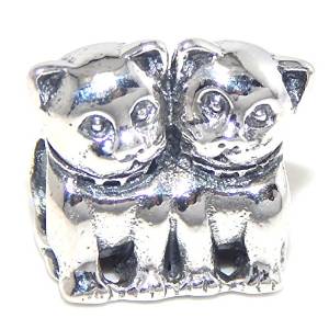 Pandora Two Cat Together Back Charm actual image