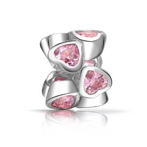 Pandora Valentines Day Pink Hearts Charm actual image