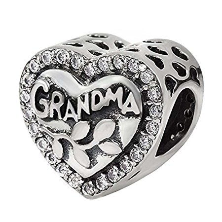 Pandora Word GRANDMA Written on Heart Charm