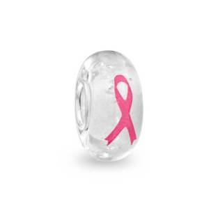 Pink Ribbon Breast Cancer Awareness Pandora Charm actual image