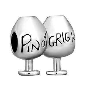 Silver Goblet Wine Glass Pandora Bead actual image