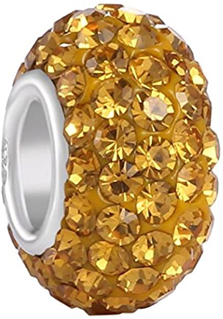 Yellow Topaz Swarovski Crystal charm actual image